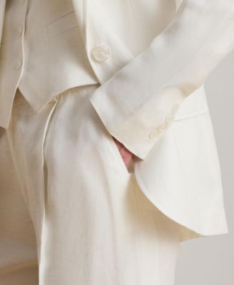 Petite Notch Lapel Twill Blazer