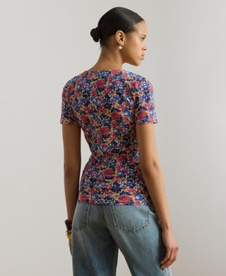 Petite Granbey Floral Square-Neck Top