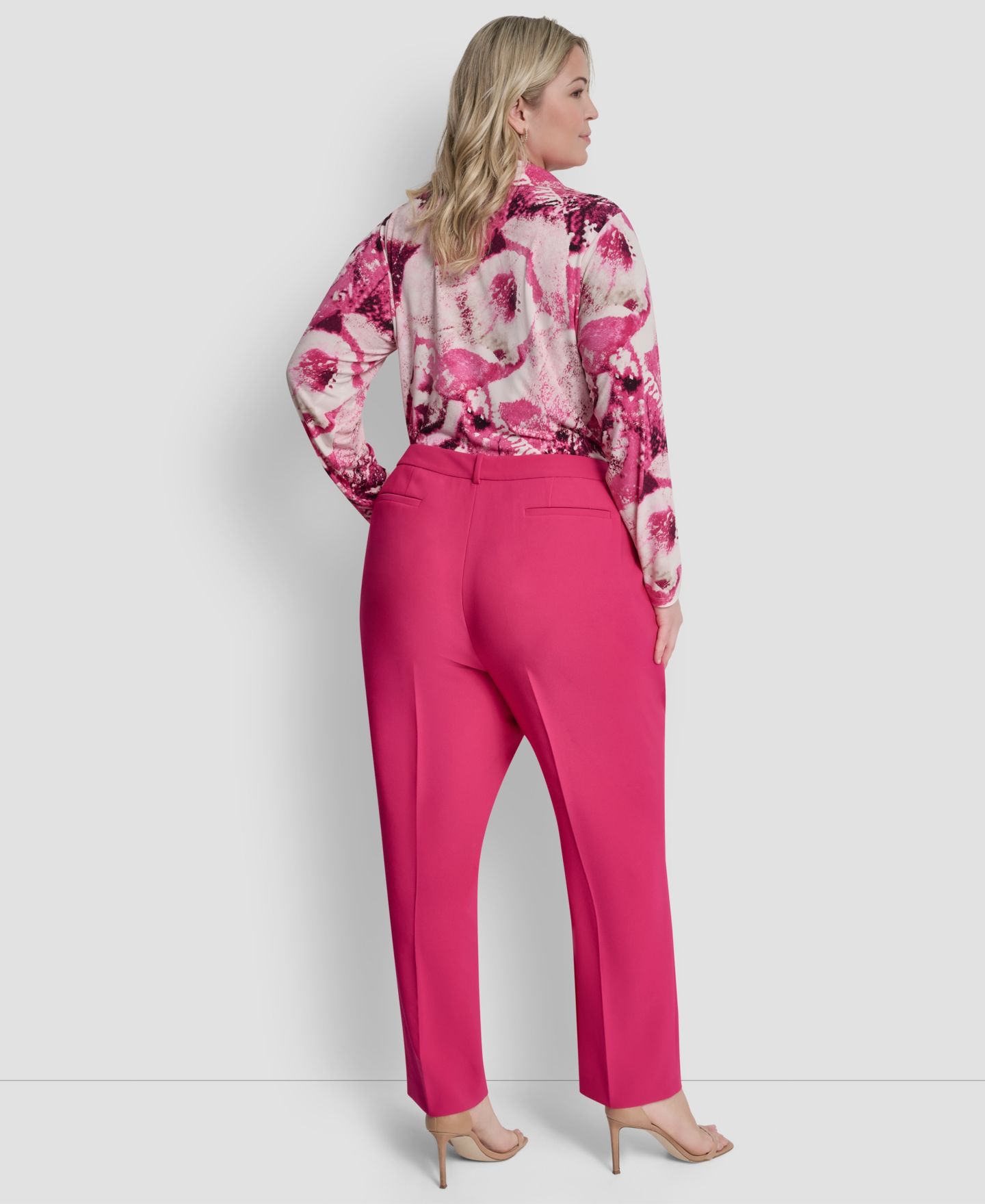 Женские брюки DKNY Plus Size Essex Ankle, цвет: Розовый — фото 6
