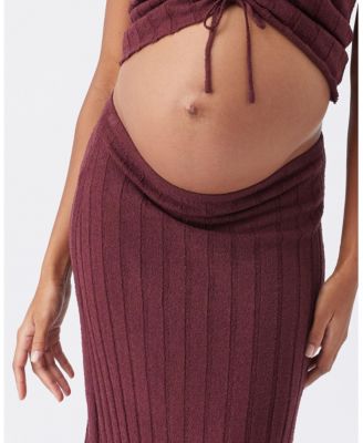 Maternity Ripe Charli Rib Knit Skirt Maroon