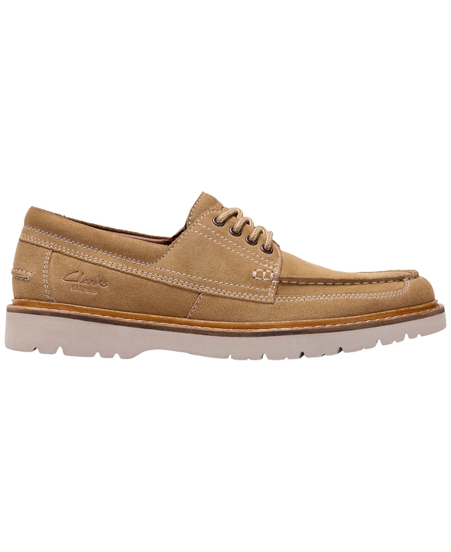 Мужские туфли Clarks Weltridge Lace-Up Moc, цвет: Песочный замшевый — фото 2