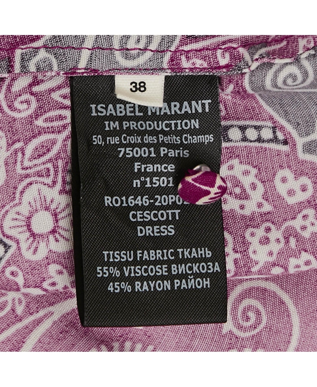 Pre-Owned Isabel Marant Women's Etoile Pink Printed Crepe Cescott Midi Dress