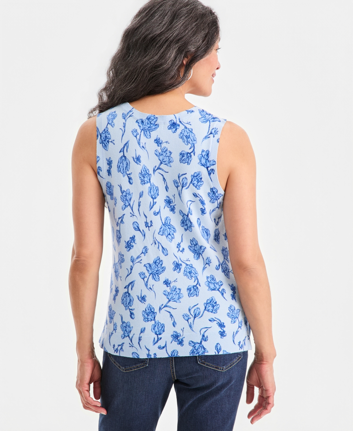 Style & Co Women's Printed Sleeveless Sweater Tank, Macy's Exclusive