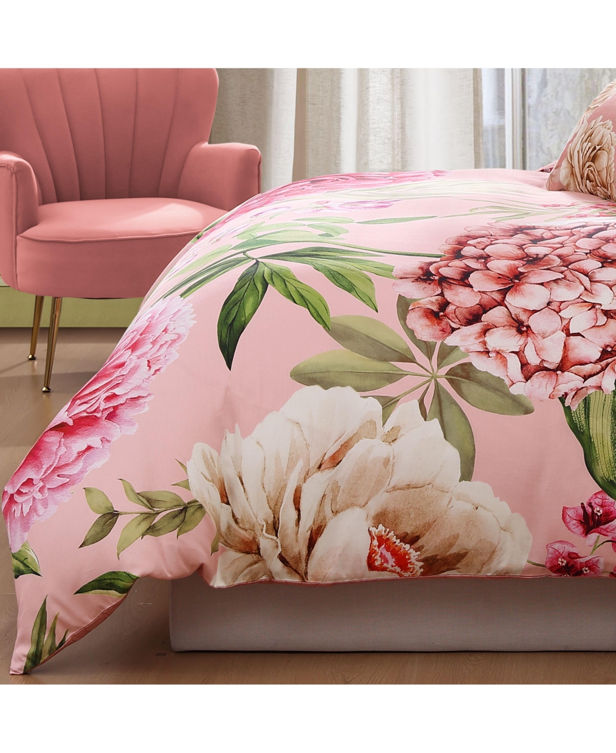 Bebejan Spring Forever Bedding 100% Cotton Sateen 5 Piece Queen Size Reversible Comforter Set