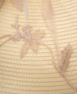 Butterfly Sheer Overlay Widebrim Hat
