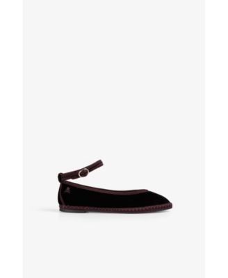 Women's Velvet Strap Ankle Slipper