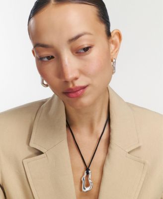 Dome Wavy Pendant with Black Cord