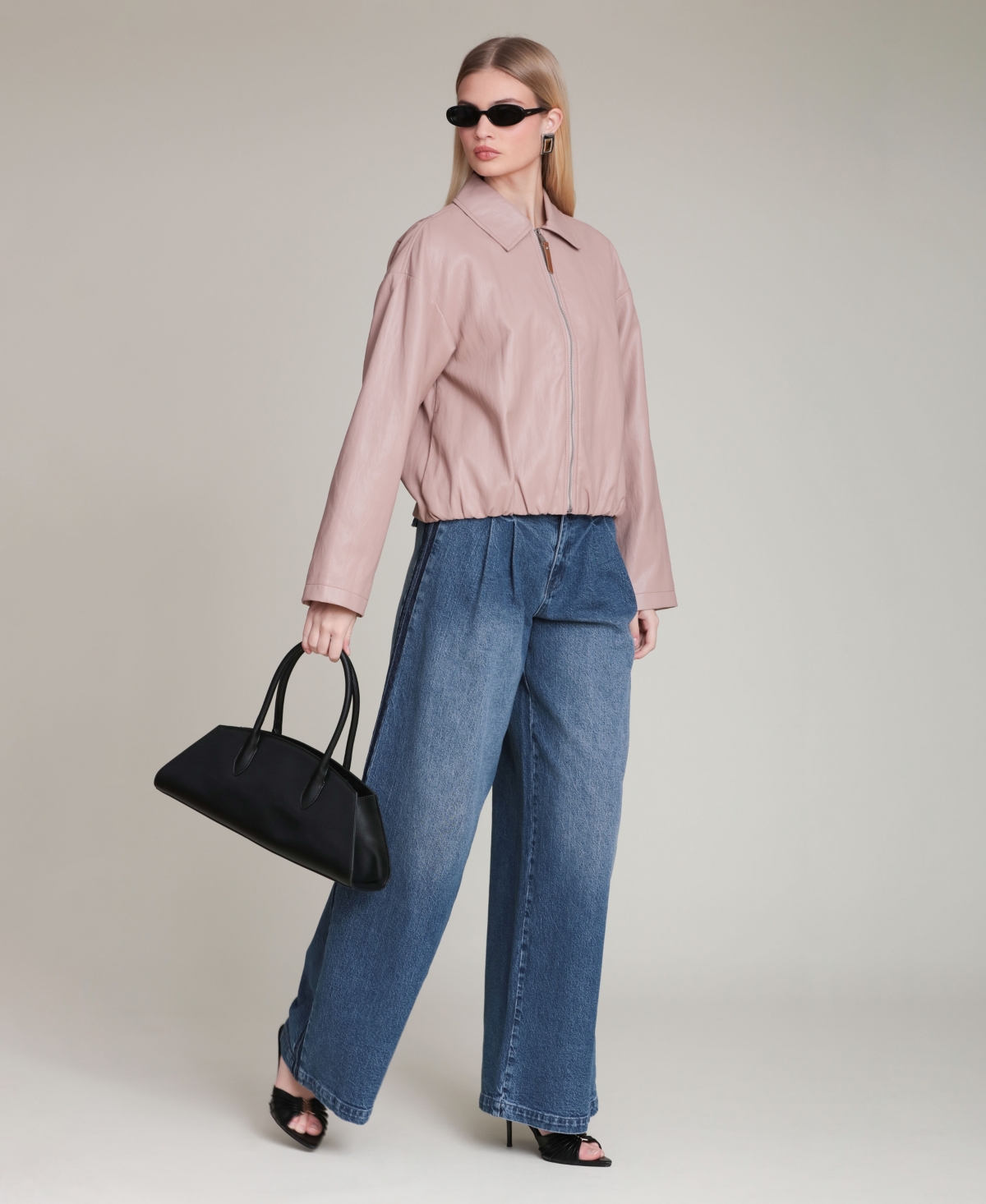 Avec Les Filles Women's Draped Zip Jacket