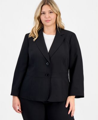 Plus Size Two-Button Waist-Inset 2 Piece Pantsuit