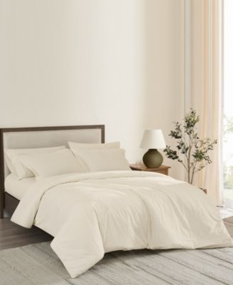 Solid Cotton Percale 2-Pc. Duvet Cover Set, Twin XL