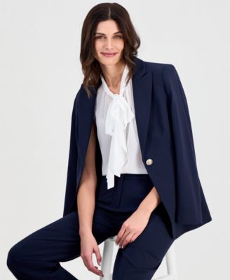 Petite Sleeveless Ruffle Bow Tie Blouse