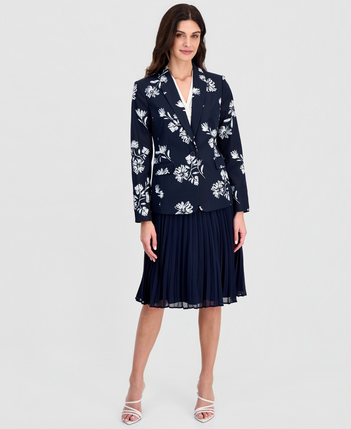 Женские Tahari ASL Women's Printed One-Button Blazer — фото 1