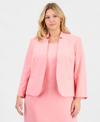 Plus Size Kiss-Front Cutout-Collar Dress Suit