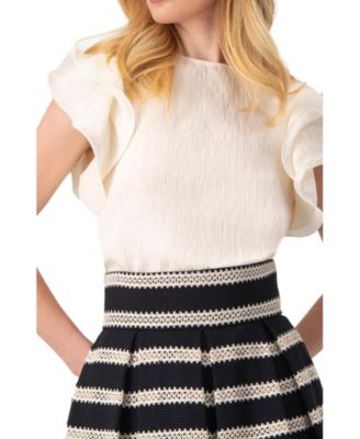 Women's Ruffled Sleeve Textured Blouse