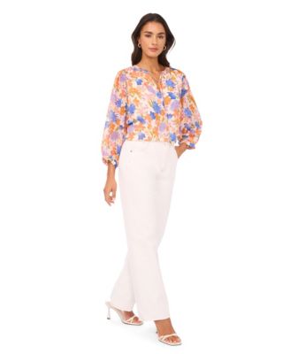 Women's Ruffle Tie-Neck Blouse