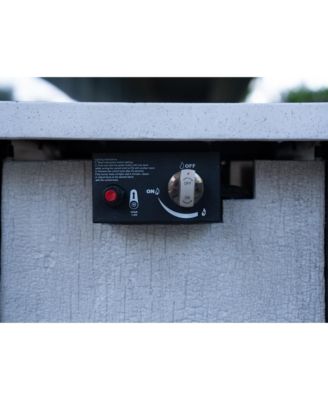 28 Inch Square Outdoor Propane Fire Pit Table 50000 BTU CSA Certified Charcoal Grain 25 Inch H