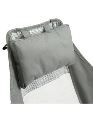 Hammock Camping Chair, Folding Portable Rocking Chair, Aluminum Alloy Adjustable Back Swinging Chair with Pillow Cup Holder, Recliner