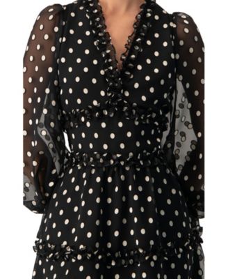 Women's Polka Dot Ruffled Short Dress