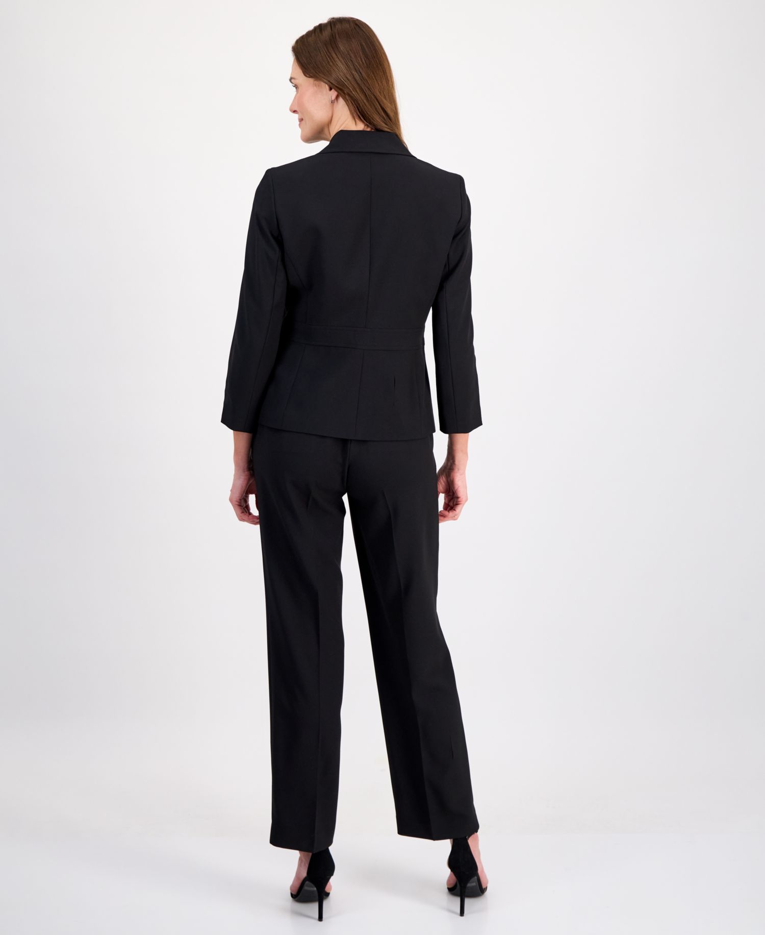Women's Two-Button Waist-Inset 2 Piece Pantsuit