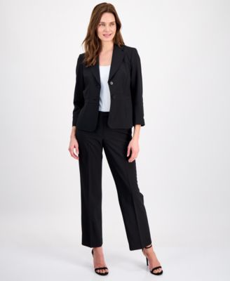 Women's Two-Button Waist-Inset 2 Piece Pantsuit