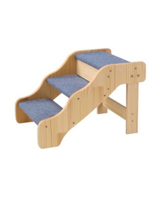 3-Step Wooden Pet Stairs for High Beds, Sofa, or Car, Non-Slip Surface, 150 lb Capacity