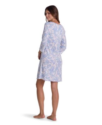 Women's Long-Sleeve Printed Sleepwear Nightgown