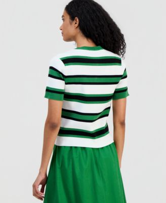 Women's Short-Sleeve Ribbed Cardigan