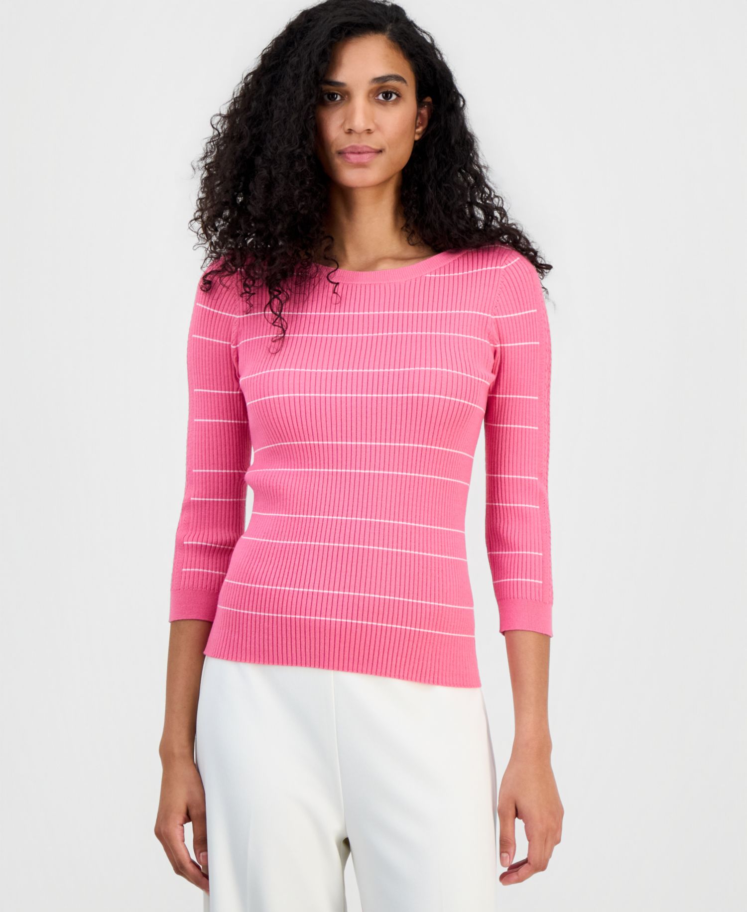 Women's Ribbed Boat-Neck Sweater