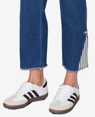 Plus Size Nautical Stripe Inset Slim Fit Jean