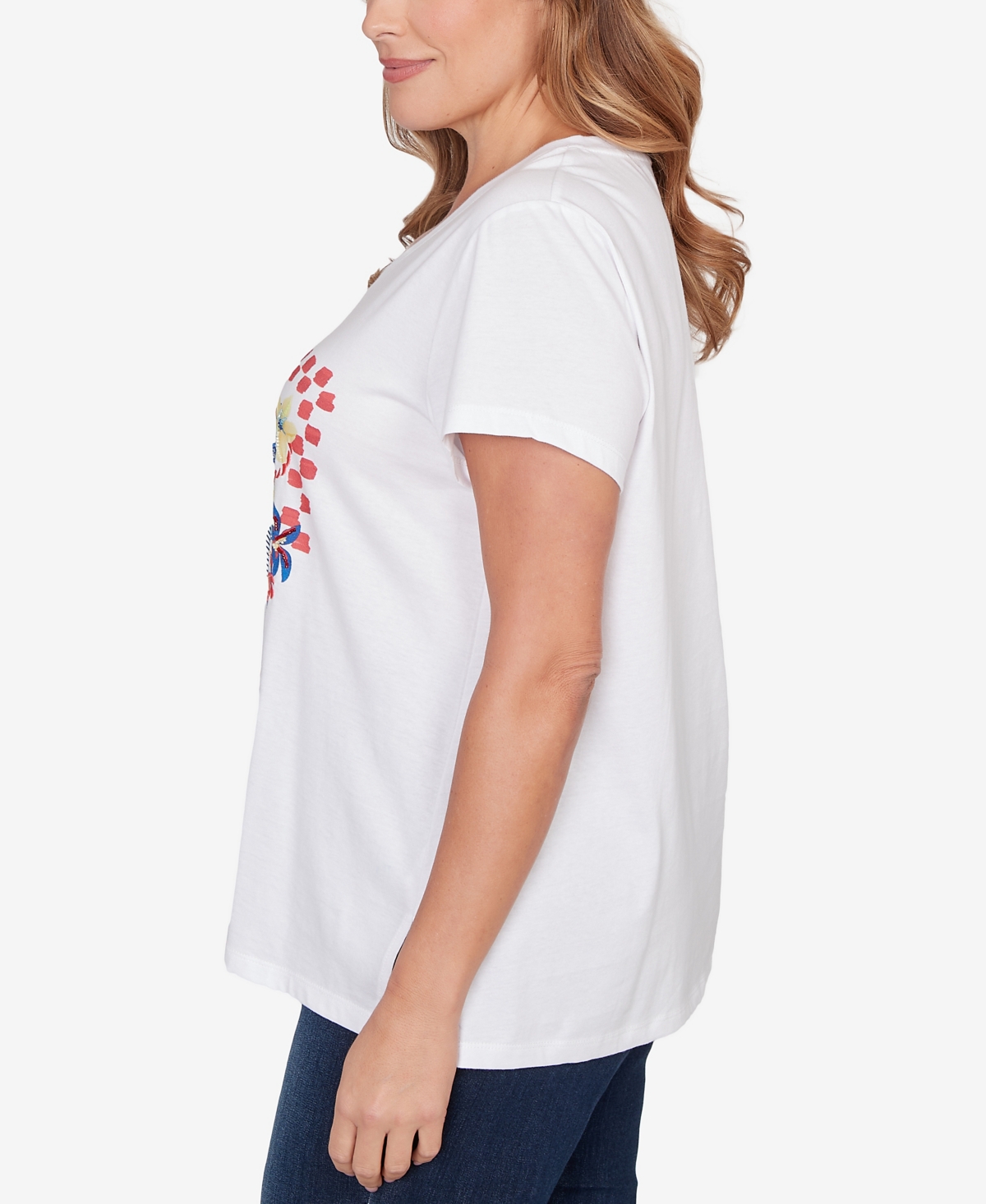 Ruby Rd. Plus Embellished Postcard Graphic T-Shirt
