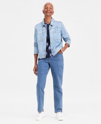 Petite Relaxed Fit Long-Sleeve Boat Neck Knit Top