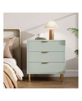 3-Drawer Wood Dresser Chest, Large Modern Nightstand Storage Organizer for Bedroom Clothes