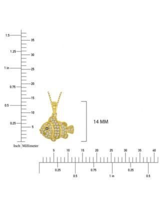 White Diamond (0.1 ct. t.w.) Fish Necklace in 10k Yellow Gold