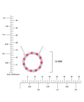 Sapphire (0.22 ct. t.w.) and Ruby (0.33 ct. t.w.) Open Circle Necklace in Rhodium Over Sterling Silver