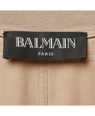 Women's Beige Gabardine Long Zip-Up Jacket