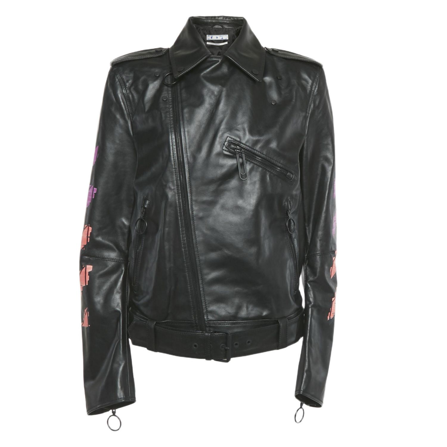 Women's Black Arrow Painted Leather Jacket