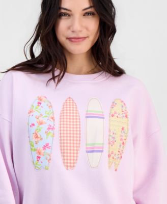 Juniors' Patchwork Surfboard Sweatshirt