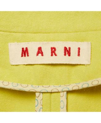 Women's Green Canvas Contrast Trimmed Open Front Jacket