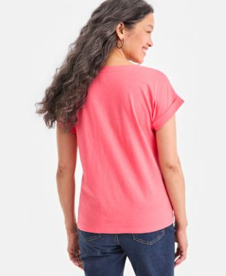 Women's Trapunto Knit Boat-Neck Top