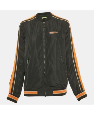 Women's Jeans Black Side Stripe Synthetic Zip-Up Jacket