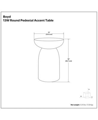 Boyd 13" Mango Wood Solid Ribbed Accent Table