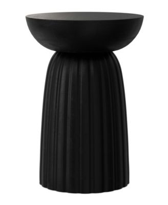 Boyd 13" Mango Wood Solid Stripe Accent Table