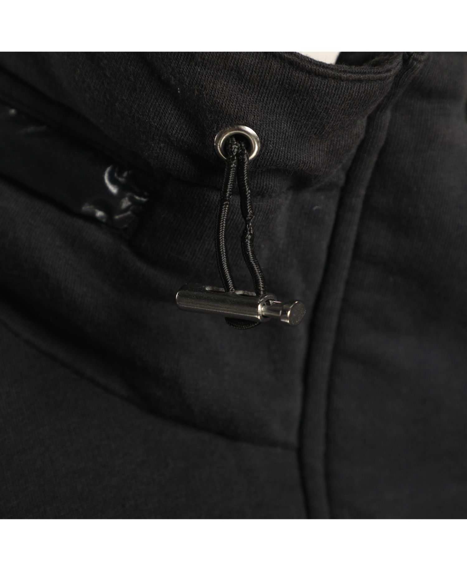 Women's Black Jersey Nylon Hoodie Jacket