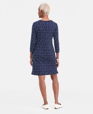 Women's Printed Boat-Neck Knit Dress