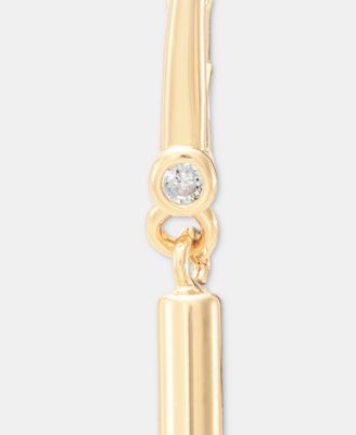 Two-Tone Bar Statement Double Drop Earrings