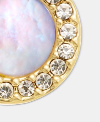 Mother of Pearl Inlay Statement Stud Earrings