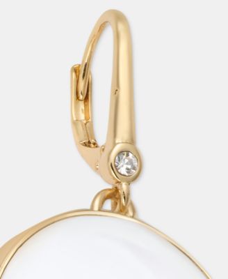 White Large Drama Inlay Drop Earrings 