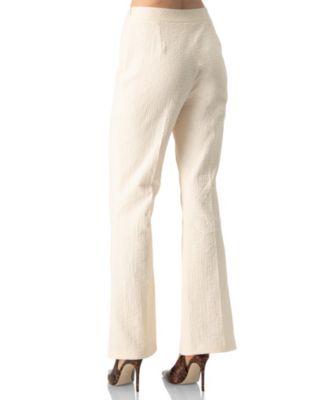 Women's Wide-Leg Textured Trousers with Side Zipper