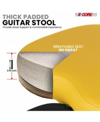 Guitar Stool 3.15" Padded Chair Foldable Heavy Duty Music Seat Built in Foot Rest Guitar Stand