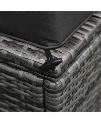 6-Piece Outdoor Patio Rat Wicker Furniture Set w/ Cushions Charcoal